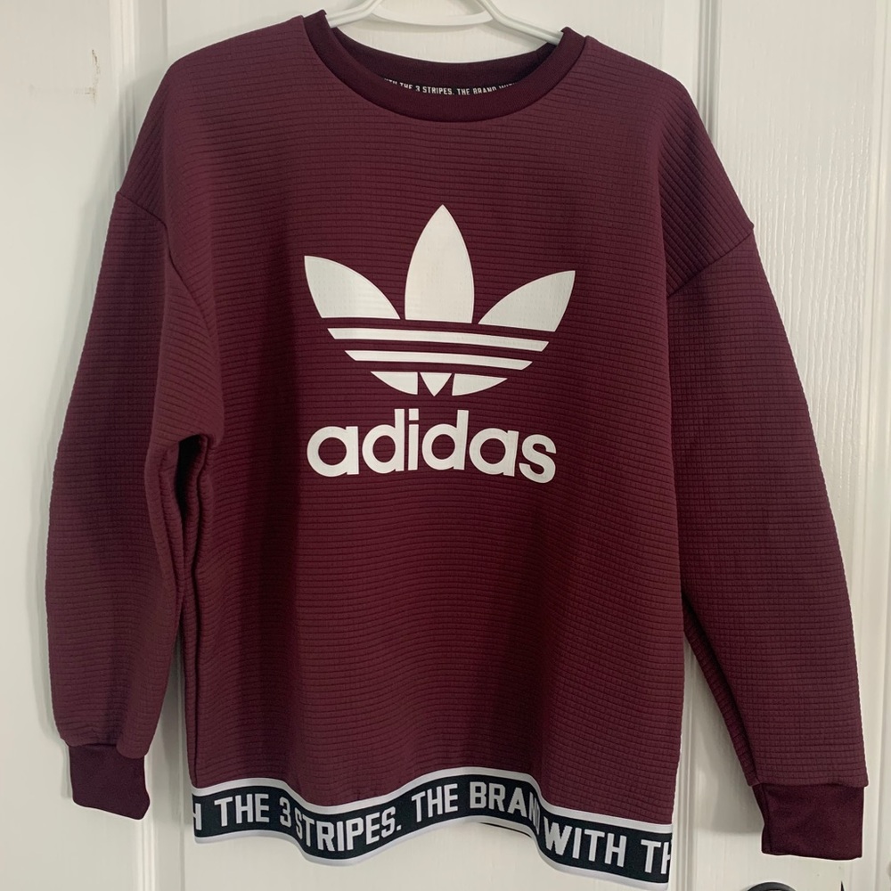 Adidas Oversized Burgundy Sweatshirt